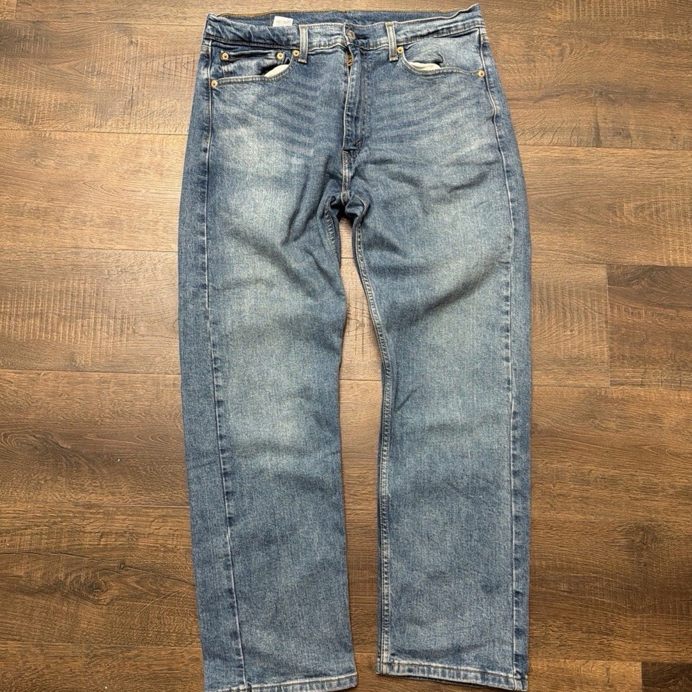 Levi's 505 Jeans Mens 36x30 Baggy Straight Leg Faded Blue Denim 9" Opening
